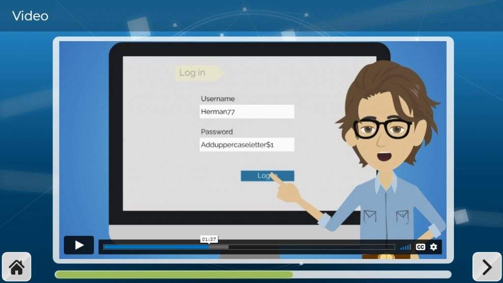 Example of an Awaretrain video about passwords