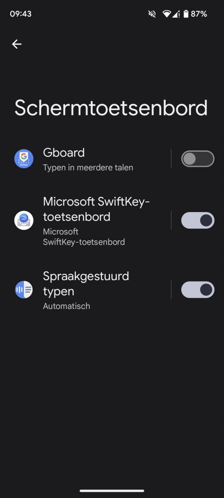 Selectie toetsenborden Android