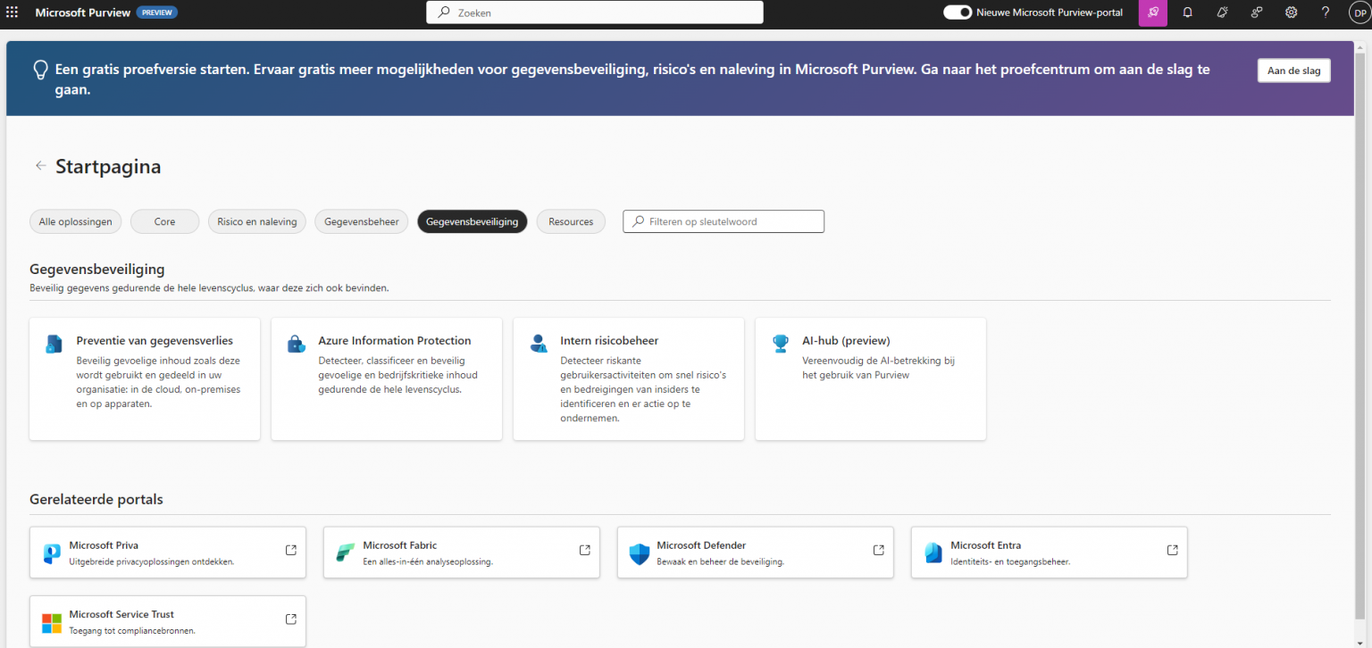 Microsoft Purview dashboard